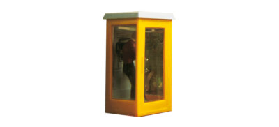 BRAWA 5441 HO Scale Closed Phone Booth 1980s Yellow (Height 26mm)