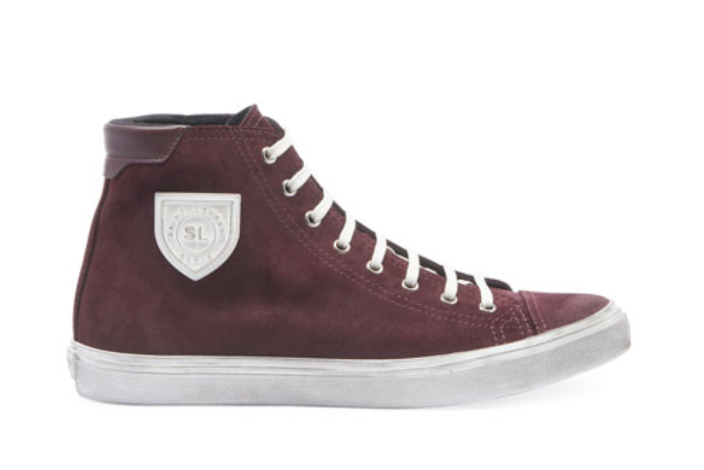 Nuove sneakers alte da uomo Saint Laurent Bedford pelle scamosciata taglia 10 rosse