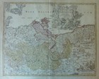 Brandenburg/Pommer u. Rügen alt kolorierte Kupferstich-Karte von Homann um 1730