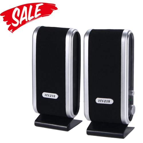 New PC Computer Speakers 2.0 Stereo USB 3.5 mm Jack Desktop Laptop Clear Sound - Picture 1 of 14