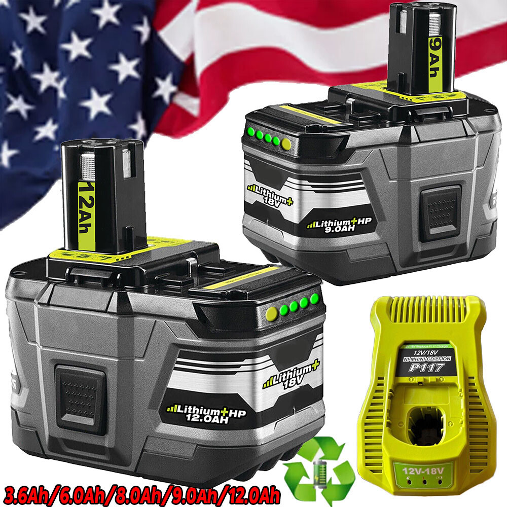 Battery /Charger For RYOBI P108 8.0AH 18 Volt One Plus High Capacity Lithium-ion