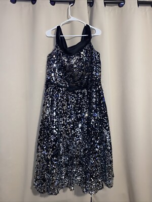 BRIDESS Black sequin dress Corset Back, Black silver Sequins. Size 20 | eBay