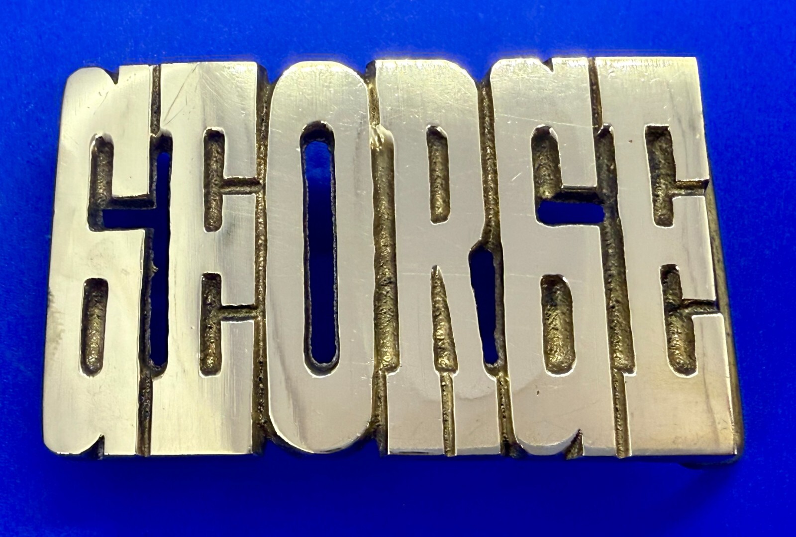 Custom Name GEORGE Block Letter Solid Brass Vinta… - image 1
