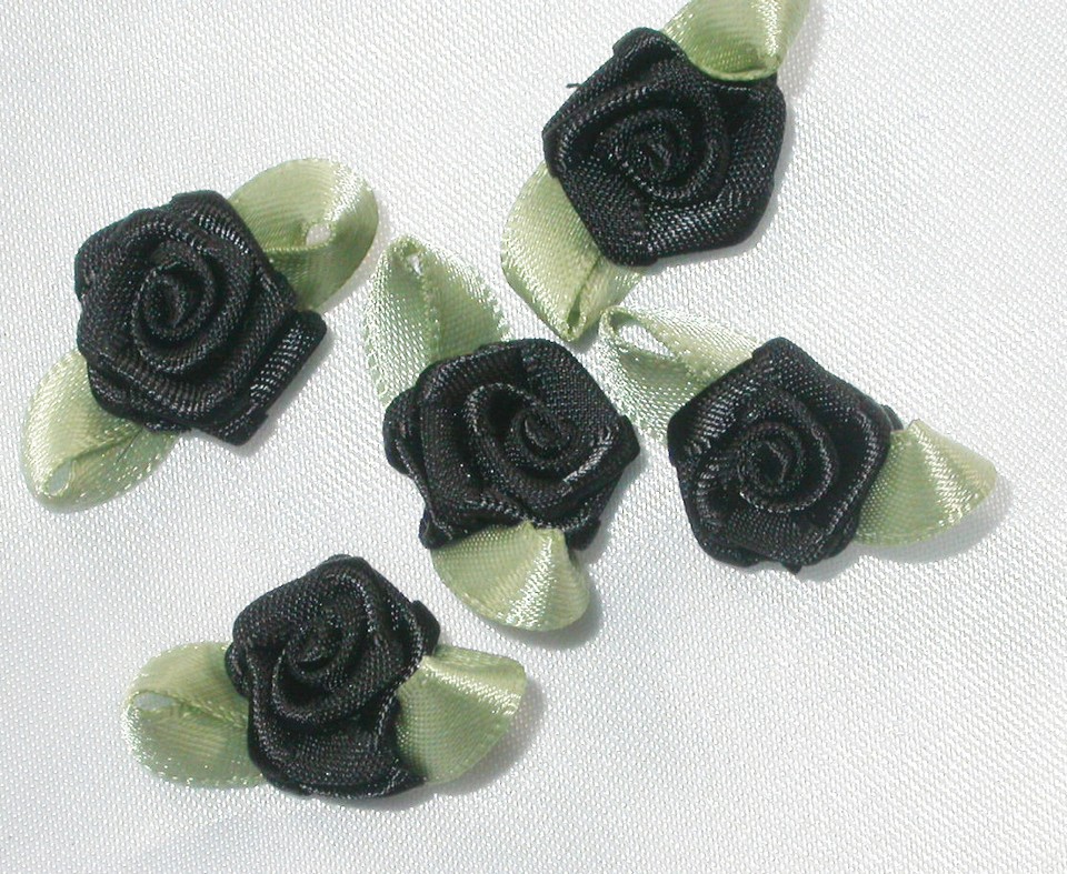 Polyester Satin Ribbon Roses 25 Pack - Lots of colors! USA STOCK ...