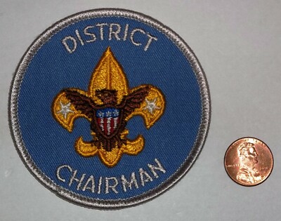BSA OA BOY SCOUTS OF AMERICA INSIGNIA POSITION PATCH DISTRICT CHAIRMAN SILK TAN