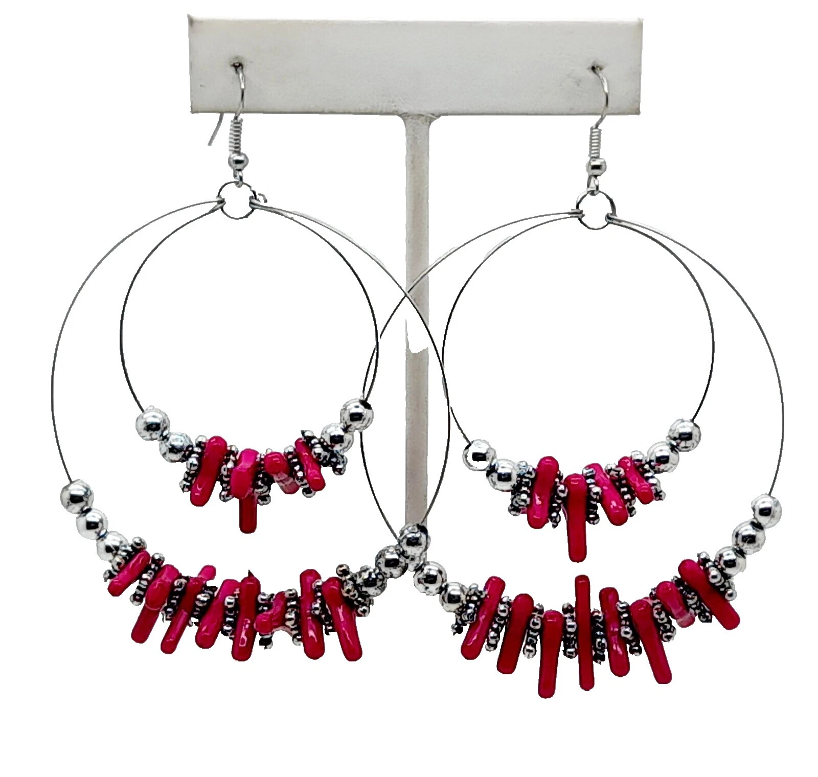 Chapado en Plata Pendientes de Moda de plástico