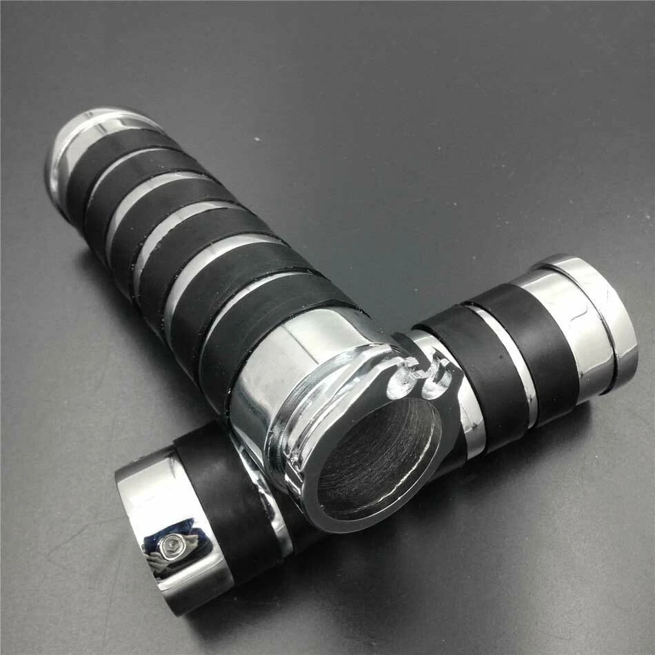 Empuñaduras de manillar cromadas de 1"" para Yamaha Virago 250 535 750 1100 Road Star Warrior Foto 3 de 4