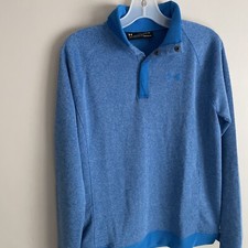 Boys Under Armour Pullover Sweater Blue XL Quarter Snap Long Sleeve Kids Preppy