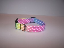 Wet Nose Designs Love is All Around Dog Collar Rainbow Hearts Valentines Day