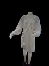 Pretty Little Thing Draped White Dress Oversized Sleeve Made in UK Size USXL