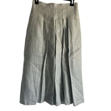 Vintage J. Crew Size 10 100 Linen Maxi Skirt - NWT, Gray Made in USA