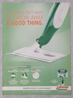 2007 Magazine Advertisement Page Libman Freedom Spray Mop Vintage Print ...