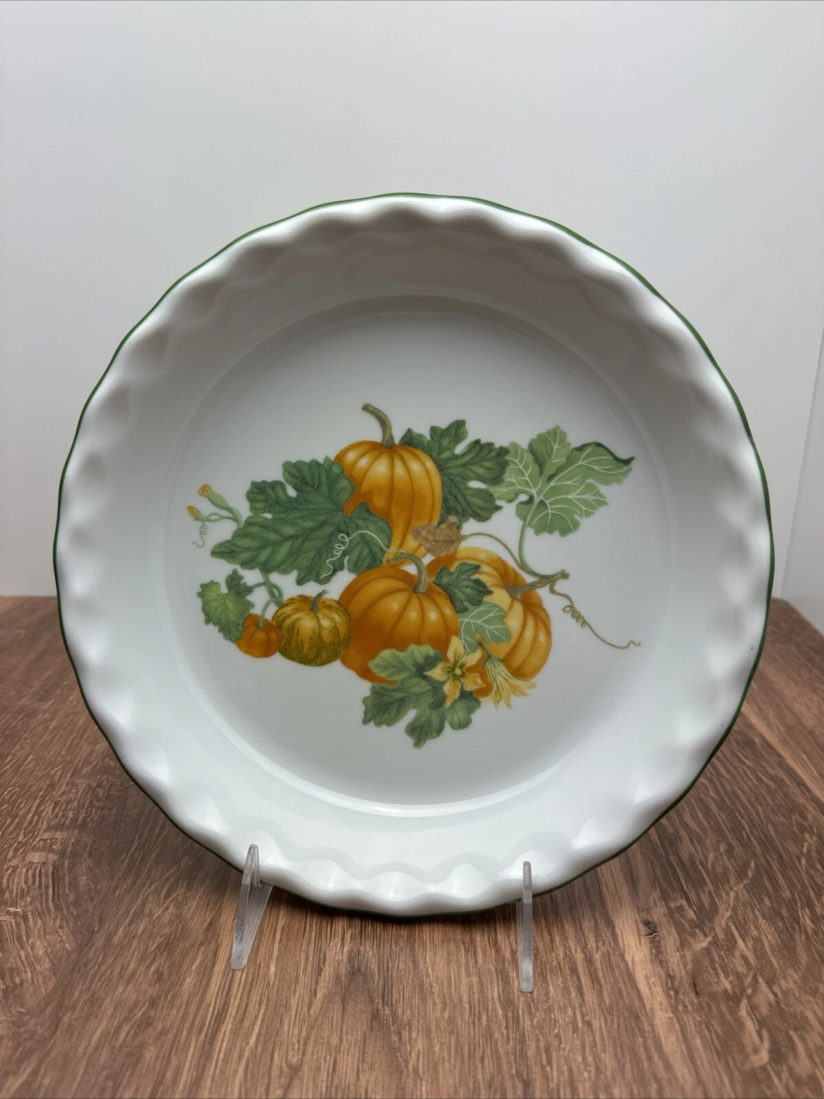 Apilco Fall 9.5” Pumpkin Theme Pie Plate Dish France