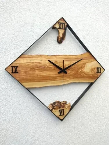 Neue elegante Optik Design Metall & Holz Industrie Dekor, rustikale Holz Wanduhr - Bild 6 von 6