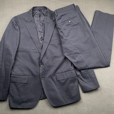 J.Crew Ludlow Suit Men 40S 32x32 Navy Blue Japanese Cotton Chino Casual Luxury