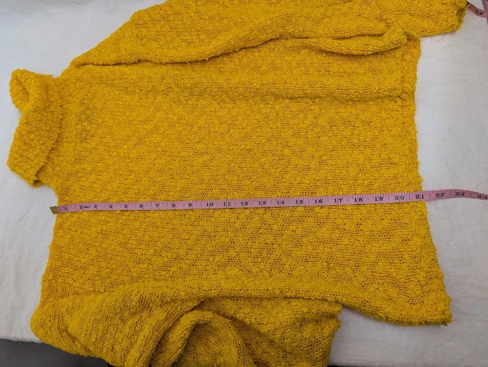 Chaus women's size medium yellow long sleeve cowl turtle neck sweater H2 - Image 3 of 4