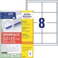 Avery Zweckform Universal-Etiketten 97 X 67,7 Mm 50 + 15 Blatt Weiß