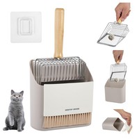 Katzenklo Schaufel Set Edelstahl Metall Schaufel Mit Halter Und BüRste, 3-Teilig