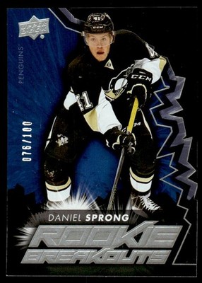 2015-16 UPPER DECK ROOKIE BREAKOUTS DANIEL SPROMG /100 Pittsburgh Penguins