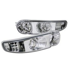 For 2000-2006 Gmc Sierra Yukon Denali Front Bumper Lights Signal Lamps Chrome