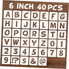 BAMIDELE Letter and Number Stencils, 40 Pcs Reusable Plastic Alphabet 6 Inch