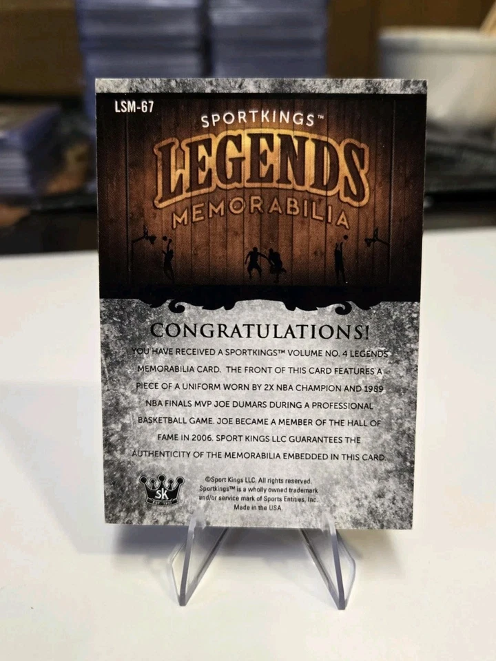 2023 Sportkings Vol 4 Joe Dumars Legends Materials Patch #LSM-67 Game Used! 🔥  - Image 2 of 3