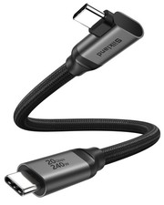 20Gbps USB C Data Cable Right Angle, Short 1FT USB C to USB C Cord