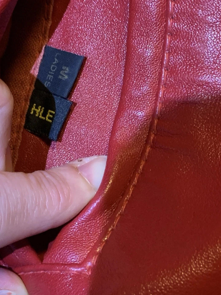 Vintage Excelled Genuine Leather Vest Womens Medium Red Braided Biker - Image 4 of 4