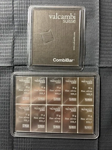 Valcambi CombiBar 100g Silver Bar 10 x 10g 999.0 Fine