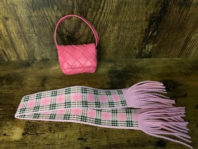 Mini Marken Mode schöne rosa Handtasche & Schal 2 Sindy Barbie Accessoire  