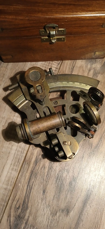 Kelvin & Hughes London 1917 sextante en cofre de madera Foto 3 de 4