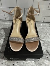 Heels Betsey Johnson SB-Hale Champagne Rhinestone Block Heels Size 7