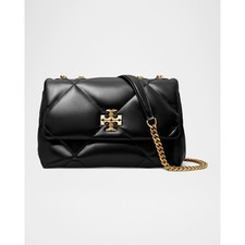 Tory Burch Kira Quilted Small Satchel Black Leather Gold Hardware 154706 NEW