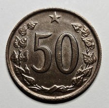 1964 Czechoslovakia 50 Haleru - Czech Coin - Bronze - World Coin - Europe 