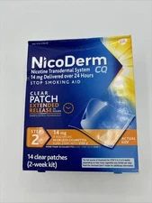 NicoDerm CQ Step 2 Clear Patches, 14mg - 14 Count Exp. 2027