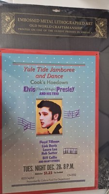 Konzertwerbung Elvis Presley 28-12-1954 8 pm in Houston Repro Litho Schild OVP