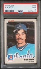 1983 FLEER BOB WALK #148 * BRAVES  * MINT PSA 9 * POP 1