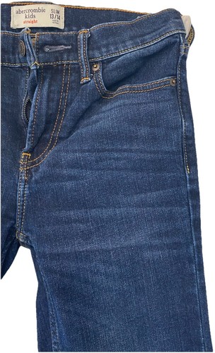 Abercrombie Kids Straight Leg Denim Blue Jeans Slim 13/14 - Picture 5 of 12