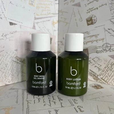 Bamford Geranium Duo Hand/Body Wash and Lotion Set 50ml Each Duo BNWOB