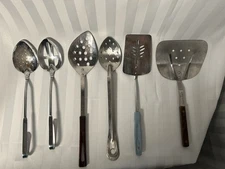 Set Of Six Vintage Utensils. Includes Warco Rounded Spatula With Inscription. ￼