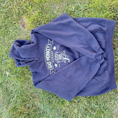Gas Monkey Garage Men s L Black Pullover Hoodie Fleece Blood Sweat & Beers