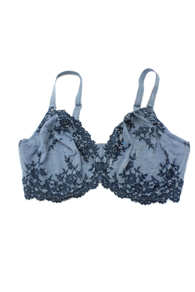 Sujetador ahuecado Wacoal para mujer con cierre de encaje con textura azul negro talla 36DD 38DDD Lo Foto 2 de 4