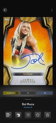 Topps WWE SLAM *DIGITAL* - Five Star Orange Signature - Sol Ruca 25CC