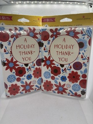 American Greetings 2-6 Pack Holiday Thank You Cards With Envelopes