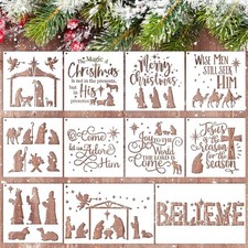 Christmas Nativity Scene Stencils Set - Reusable for Crafts and Home Decor