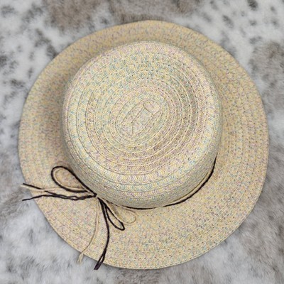 Scala Kids Girl's Sun Panama Hat Youth Size 4-6X (20'') Natural Mint Pink Summer