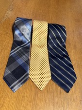 Calvin Klein Silk Tie Lot of 3 Plaid Polka Dot Striped Designer