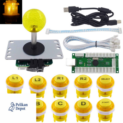 SJ@JX Arcade Joystick Controller LED Button USB Encoder 822B Zero Delay
