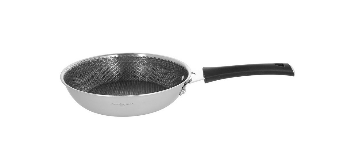 Padella Luxury Design 24 cm con Manico in Acciaio Inox – Rivestimento Antiaderen
