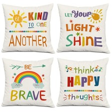 Colourful Words Inspirational Quotes Rainbow Sun Be Kind Brave Happy Sunshine...